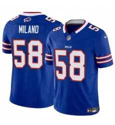Men Buffalo Bills 58 Matt Milano Royal 2024 F U S E Vapor Untouchable Limited Stitched Football Jersey Men Buffalo Bills 58 Matt Milano Royal 2024 F U S E Vapor Untouchable Limited Stitched Football Jersey