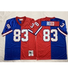 Men Buffalo Bills 83 Andre Reed Blue Red Splite Throwback Stitched Jersey Men Buffalo Bills 83 Andre Reed Blue Red Splite Throwback Stitched Jersey