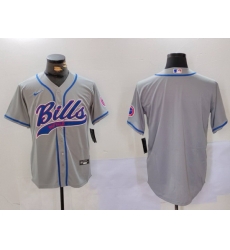 Men Buffalo Bills Grey Team Blank Cool Base Stitched Baseball Jersey Men Buffalo Bills Grey Team Blank Cool Base Stitched Baseball Jersey