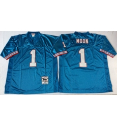 Men Oilers 1 Moon Blue M&N Throwback Jersey Men Oilers 1 Moon Blue M&N Throwback Jersey