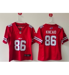 Women Buffalo Bills 86 Dalton Kincaid Red 2023 F U S E  Vapor Untouchable Limited Stitched Football Jersey 