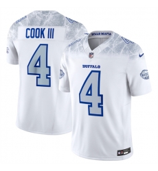 Youth Buffalo Bills 4 James Cook III White 2025 F U S E Rivalries Vapor Untouchable Stitched Football Jersey