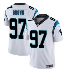 Men Carolina Panthers 97 Bobby Brown White 2025 Vapor Limited Stitched Football Jersey