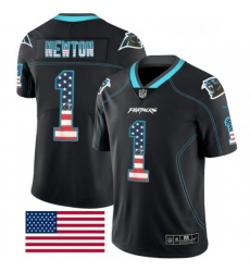 Mens Nike Carolina Panthers 1 Cam Newton Limited Black Rush USA Flag NFL Jersey Mens Nike Carolina Panthers 1 Cam Newton Limited Black Rush USA Flag NFL Jersey