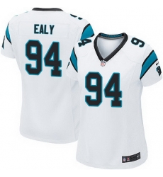 Nike Panthers #94 Kony Ealy White Team Color Women Stitched NFL Jersey