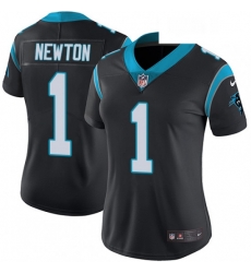 Womens Nike Carolina Panthers 1 Cam Newton Black Team Color Vapor Untouchable Limited Player NFL Jersey
