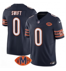 Men Chicago Bears 0 D 27Andre Swift Navy 2025 F U S E  With VMH Patch Vapor Untouchable Limited Stitched Football Jersey