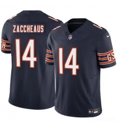 Men Chicago Bears 14 Olamide Zaccheaus Navy 2025 F U S E  Vapor Stitched Football Jersey