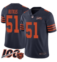 Men Chicago Bears 51 Dick Butkus Limited Navy Blue Rush Vapor Untouchable 100th Season Football Jersey Men Chicago Bears 51 Dick Butkus Limited Navy Blue Rush Vapor Untouchable 100th Season Football Jersey
