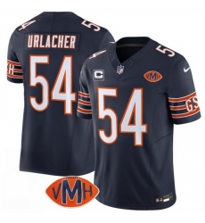 Men Chicago Bears 54 Brian Urlacher Navy 2025 F U S E  With 4 Star C Patch VMH Patch Vapor Untouchable Limited Stitched Football Jersey