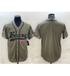 Men Chicago Bears Blank Olive 2022 Salute To Service Cool Base Stitched Baseball Jersey Men Chicago Bears Blank Olive 2022 Salute To Service Cool Base Stitched Baseball Jersey