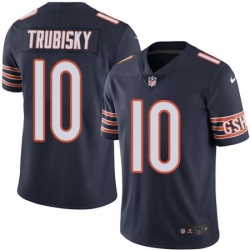 Mens Nike Chicago Bears 10 Mitchell Trubisky Navy Blue Team Color Vapor Untouchable Limited Player NFL Jersey
