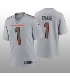 Men Cincinnati Bengals 1 Ja 27Marr Chase Gray Atmosphere Fashion Stitched Game Jersey Men Cincinnati Bengals 1 Ja 27Marr Chase Gray Atmosphere Fashion Stitched Game Jersey