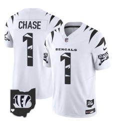 Men Cincinnati Bengals 1 Ja Marr Chase White F U S E Special Vapor Untouchable Limited Stitched Football Jersey Men Cincinnati Bengals 1 Ja Marr Chase White F U S E Special Vapor Untouchable Limited Stitched Football Jersey