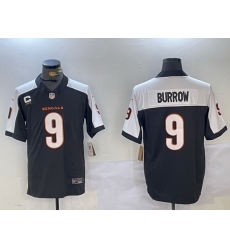 Men Cincinnati Bengals 9 Joe Burrow 2024 F U S E Arctic Black Limited Stitched Football jerseys Men Cincinnati Bengals 9 Joe Burrow 2024 F U S E Arctic Black Limited Stitched Football jerseys