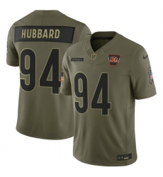 Men Cincinnati Bengals 94 Sam Hubbard Olive 2025 F U S E  Salute to Service Limited Stitched Football Jersey