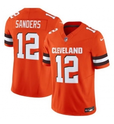Men Cleveland Browns 12 Shedeur Sanders Orange 2025 Draft F U S E  Vapor Limited Stitched Football Jersey