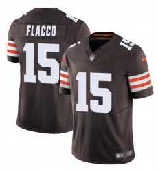 Men Cleveland Browns 15 Joe Flacco Brown 2023 F U S E Vapor Limited Stitched Football Jersey Men Cleveland Browns 15 Joe Flacco Brown 2023 F U S E Vapor Limited Stitched Football Jersey