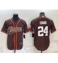 Men Cleveland Browns 24 Nick Chubb Brown Stitched Jersey Men Cleveland Browns 24 Nick Chubb Brown Stitched Jersey