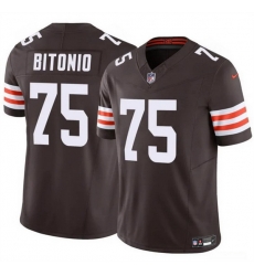 Men Cleveland Browns 75 Joel Bitonio Brown F U S E Vapor Limited Stitched Football Jersey Men Cleveland Browns 75 Joel Bitonio Brown F U S E Vapor Limited Stitched Football Jersey