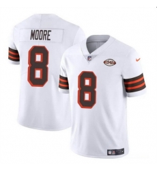 Men Cleveland Browns 8 Elijah Moore White 1946 Collection Vapor Limited Stitched Football Jersey Men Cleveland Browns 8 Elijah Moore White 1946 Collection Vapor Limited Stitched Football Jersey