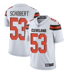 Men Nike Browns #53 Joe Schobert White Stitched NFL Vapor Untouchable Limited Jersey Men Nike Browns #53 Joe Schobert White Stitched NFL Vapor Untouchable Limited Jersey