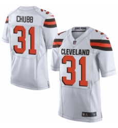 Mens Nike Cleveland Browns 31 Nick Chubb Elite White NFL Jersey Mens Nike Cleveland Browns 31 Nick Chubb Elite White NFL Jersey