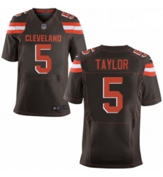 Mens Nike Cleveland Browns 5 Tyrod Taylor Elite Brown Team Color NFL Jersey