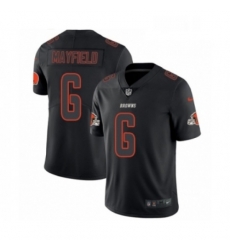 Mens Nike Cleveland Browns 6 Baker Mayfield Limited Black Rush Impact NFL Jersey Mens Nike Cleveland Browns 6 Baker Mayfield Limited Black Rush Impact NFL Jersey