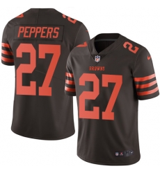 Nike Browns #27 Jabrill Peppers Brown Mens Stitched NFL Limited Rush Jersey Nike Browns #27 Jabrill Peppers Brown Mens Stitched NFL Limited Rush Jersey