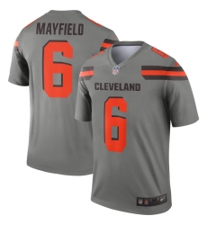 Nike Browns 6 Baker Mayfield Gray Inverted Legend Jersey Nike Browns 6 Baker Mayfield Gray Inverted Legend Jersey