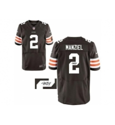 Nike Cleveland Browns 2 Johnny Manziel Brown Elite Signed NFL Jersey Nike Cleveland Browns 2 Johnny Manziel Brown Elite Signed NFL Jersey