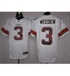 Nike Cleveland Browns 3 Brandon Weeden White Elite NFL Jersey Nike Cleveland Browns 3 Brandon Weeden White Elite NFL Jersey
