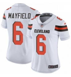 Womens Nike Cleveland Browns 6 Baker Mayfield White Vapor Untouchable Limited Player NFL Jersey Womens Nike Cleveland Browns 6 Baker Mayfield White Vapor Untouchable Limited Player NFL Jersey