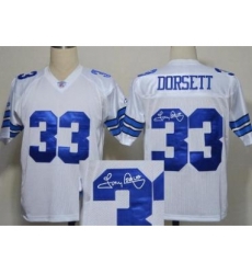 Dallas Cowboys 33 Tony Dorsett White Throwback M&N Signed NFL Jerseys