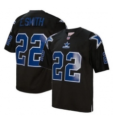Men Dallas Cowboys 22 Emmitt Smith Black Throwback Limited Stitched Football Jersey