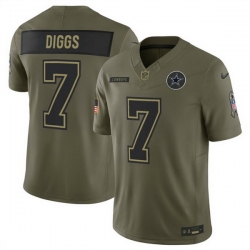 Men Dallas Cowboys 7 Trevon Diggs Olive 2025 F U S E  Salute to Service Limited Stitched Football Jersey