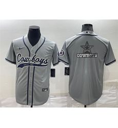 Men Dallas Cowboys Grey Team Big Logo With Patch Cool Base Stitched Baseb Men Dallas Cowboys Grey Team Big Logo With Patch Cool Base Stitched Baseb