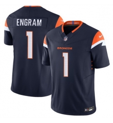 Men Denver Broncos 1 Evan Engram Navy 2024 F U S E  Alternate Vapor Limited Stitched Football Jersey