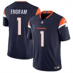 Men Denver Broncos 1 Evan Engram Navy 2024 F U S E  Alternate Vapor Limited Stitched Football Jersey