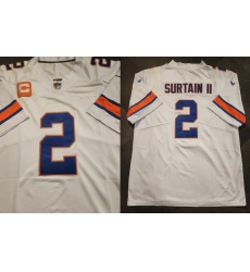 Men Denver Broncos 2 Pat Surtain II White With 1 star C Patch Stitched Football Jersey
