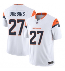 Men Denver Broncos 27 J K  Dobbins White 2025 F U S E  Vapor Limited Stitched Football Jersey