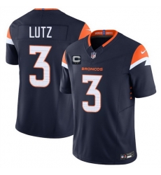 Men Denver Broncos 3 Wil Lutz Navy 2025 F U S E With 2 Star C Patch Vapor Limited Stitched Football Jersey Men Denver Broncos 3 Wil Lutz Navy 2025 F U S E With 2 Star C Patch Vapor Limited Stitched Football Jersey