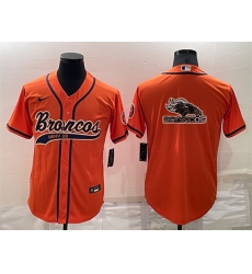 Men Denver Broncos Orange Team Big Logo With Patch Cool Base Stitched Baseb Men Denver Broncos Orange Team Big Logo With Patch Cool Base Stitched Baseb