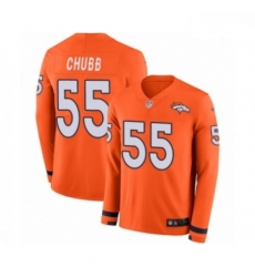 Men Nike Denver Broncos 55 Bradley Chubb Limited Orange Therma Long Sleeve NFL Jersey Men Nike Denver Broncos 55 Bradley Chubb Limited Orange Therma Long Sleeve NFL Jersey
