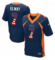 Men Nike Denver Broncos 7 John Elway Elite Navy Blue Alternate USA Flag Fashion NFL Jersey Men Nike Denver Broncos 7 John Elway Elite Navy Blue Alternate USA Flag Fashion NFL Jersey