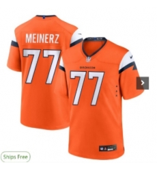 Men's Nike Quinn Meinerz #77 Orange Denver Broncos F U S E Stitched NFL Jersey