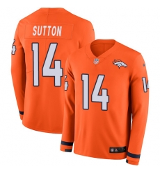 Nike Broncos #14 Courtland Sutton Orange Team Color Men Stitched NFL Limited Therma Long Sleeve Jersey Nike Broncos #14 Courtland Sutton Orange Team Color Men Stitched NFL Limited Therma Long Sleeve Jersey