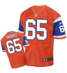 Nike Broncos #65 Louis Vasquez Orange Throwback Mens Stitched NFL Elite Jersey Nike Broncos #65 Louis Vasquez Orange Throwback Mens Stitched NFL Elite Jersey
