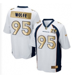 Nike Broncos #95 Derek Wolfe White Mens Stitched NFL Game Super Bowl 50 Collection Jersey Nike Broncos #95 Derek Wolfe White Mens Stitched NFL Game Super Bowl 50 Collection Jersey